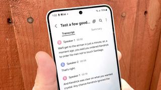 how to transcribe and summarize recordings on Galaxy S24 Voice Recorder app
