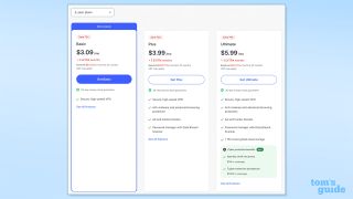 NordVP's pricing page