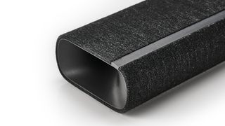 One end of a black Harman Kardon Citation Multibeam 1100 soundbar.