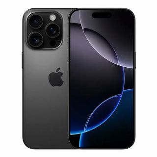 Apple iPhone 16 Pro in black against white background.