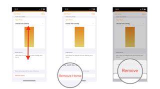 Scroll to the bottom of Home settings, tap remove home, tap remove