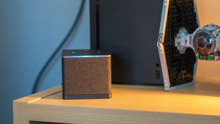 Amazon Fire TV Cube (2022) with Alexa light glowing