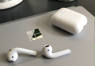 Apple AirPods on a Surface PC