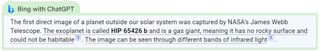 Bing with ChatGPT answers compared with Google Bard