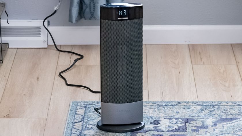 Lasko Ellipse CT18950 Ceramic Tower Space Heater on rug