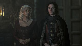 Bethany Antonia as Baela and Harry Collett as Jace in House of the Dragon Season 2