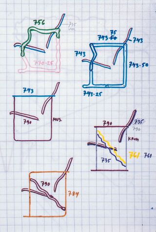 Sketch of an Yrjö Kukkapuro chair