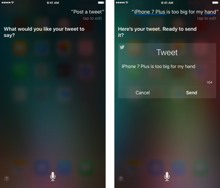 Siri can send a tweet for you