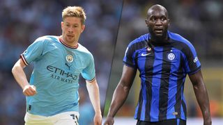 Kevin De Bruyne of Manchester City and Romelu Lukaku of FC Inter Milan