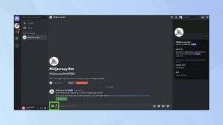 Screenshot of Midjourney chat window in Discord. 