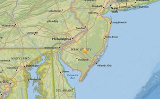 New Jersey Sonic Booms Map