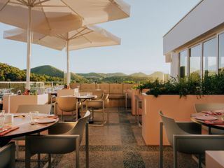 Hyde Ibiza Cuyo terrace area with mountainous view