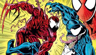 Maximum Carnage comic book Carnage and Venom fighting