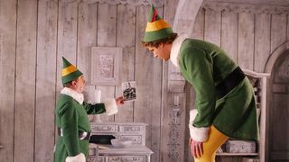 Will Ferrell's Buddy with adoptive elf dad (played by Bob Newhart) in Christmas classic Elf.