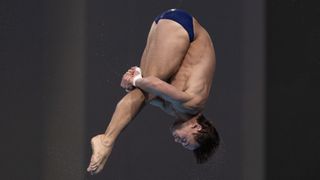 Tom Daley Great Britain compete in the mixed team Event Final during the World Aquatics Diving World Cup 2024 at Xi'an Aoti Aquatic Centre on April 19, 2024 in Xi An, China.