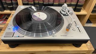 Turntable: Technics SL-1200GR2 turntable on wooden rack with Vertere Sabre cartridge