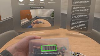 Scanning a barcode with the Apple Vision Pro