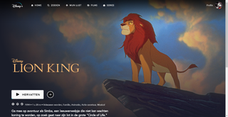 Disney Plus screen showing The Lion King