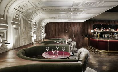 Banquette seating at Alice &amp; Fifth restaurant, Johannesburg, South Africa