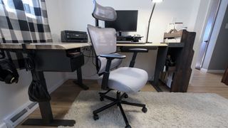 The ProtoArc EC100 office chair in front of a desk