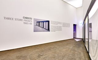 Installation view of Three Store Fronts,1965-66, by Christo at BRAFA, Brussels.