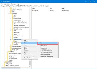 AU Registry key to disable Windows Update