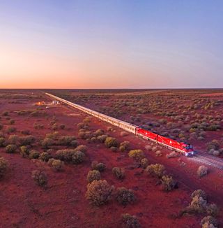 The Ghan journeys across Marla South Australia