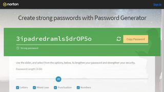 Norton 360 Deluxe Password generator.