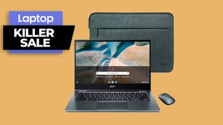 Acer Chromebook Spin 514 with sleeve and mouse