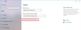 Change Addditional Tablet Settings