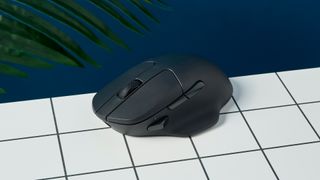 A black Keychron M7 wireless gaming mouse