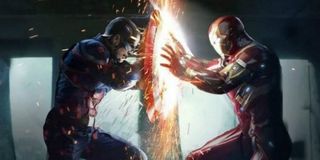 Cap and Iron Man fighting in Civil War
