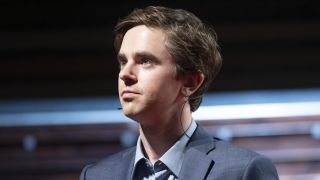 Freddie Highmore as Shaun Murphy giving a TED Talk in The Good Doctor series finale