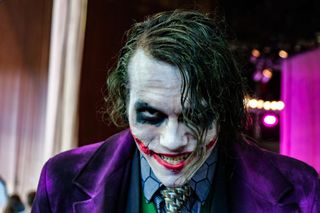 A Joker cosplayer at Epic Con in St. Petersburg, Russia, in 2018.