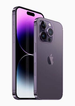 The iPhone 14 Pro and Pro Max in Deep Purple