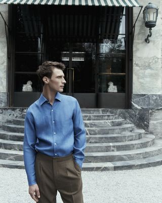 Man in Loro Piana Andre shirt