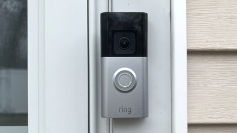 Ring Battery Doorbell Pro installed on door jamb