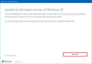 Windows 10 version 22H2 Update Assistant