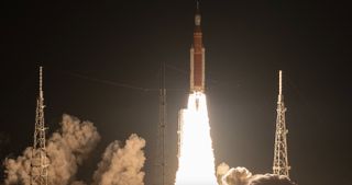 NASA's Artemis 1 mission launches toward the moon from Kennedy Space Center in Florida on Nov. 16, 2022.