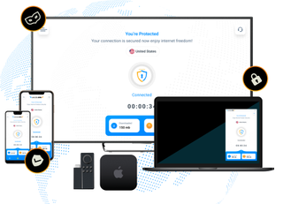 AngelVPN running on a variety of devices