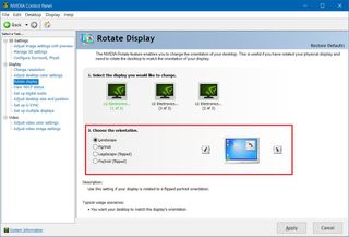 NVidia rotation option on Windows 10