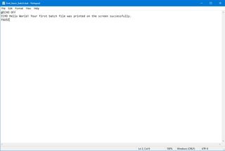 Windows 10 basic batch file