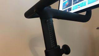 The handlebar adjustment increments on the Peloton Bike+