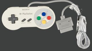 Edited photograph of the Sony-Nintendo PlayStation controller from its Heritage Auctions listing.