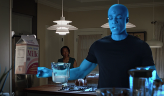 hbo watchmen doctor manhattan making waffles