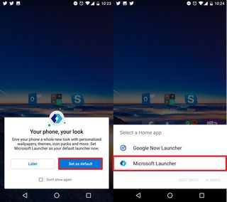 Set Microsoft Launcher default