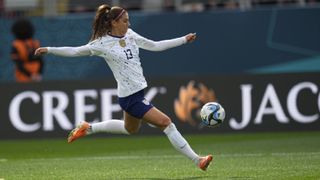  Alex Morgan of USA controls the ball during the Women&#039;s World Cup 2023 match between USA and Vietnam at Eden Park on July 22, 2023 in Auckland, New Zealand. 