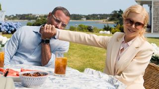 (L-R) Liev Schreiber as Tag Winbur and Nicole Kidman as Greer Garrison Winbury in "The Perfect Couple" on Netflix