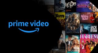 Image of Amazon Prime Video logo with series images in background