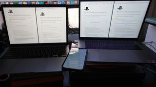 PS5 restock hunting at Sony Direct — multiple browsers